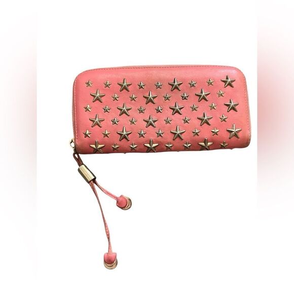 JIMMY CHOO Pink Star-Studded Long Wallet - Picture 2 of 16